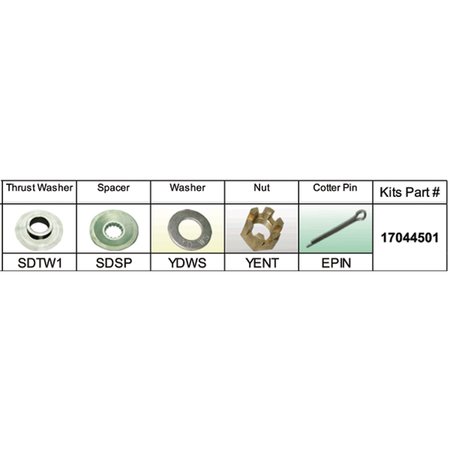 SOLAS Fixed Hub Propeller Hardware Kit - Suzuki, Type D, DF90-DF115 HP 17044501